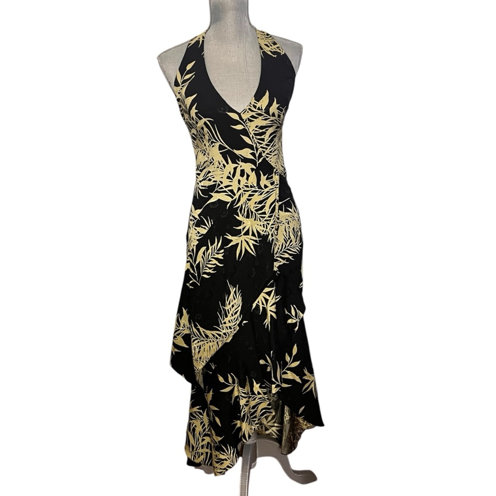 Vintage Nicole Miller Silk Halter Maxi Dress